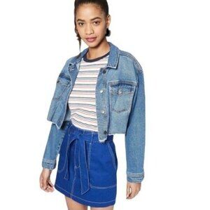 WILD FABLE Women's Belted Contrast Stitch‎ Utility Skirt